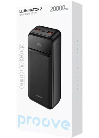 Універсальна мобільна батарея Illuminator 2 22.5W 20000mAh Black (PBIP20212201) Proove (382831433)