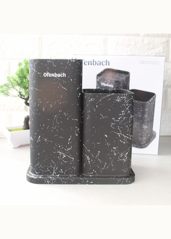 Двойная квадратная подставка для ножей и кухонных принадлежностей с наполнителем Kamille (303212859)