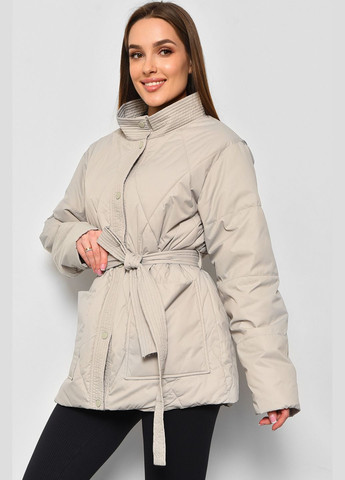 Оливковая демисезонная куртка женская демисезонная полубатальная оливкового цвета Let's Shop