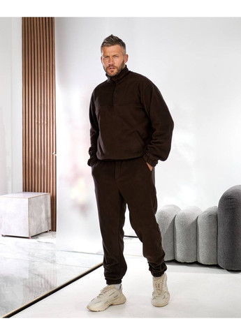 Коричневый демисезонный мужской спортивный костюм брючный No Brand