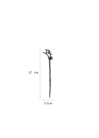 Китайская заколка шпилька для волос Серебряная Веточка из метала серебристого цвета длиной 17 см No Brand (332987639)