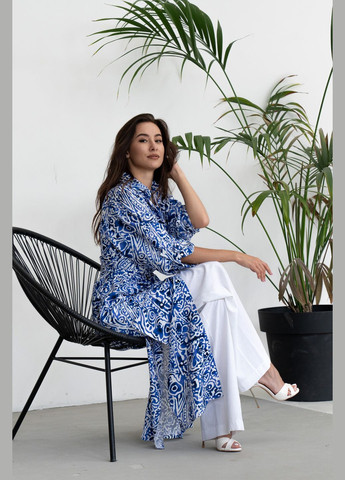 Синяя кэжуал, праздничный, классическая рубашка RiMari