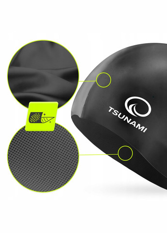 Шапочка для плавания детская Kids P-5905973401791 Black TSUNAMI (347645329)