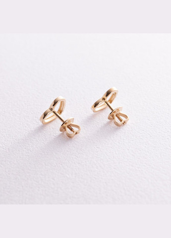 Сережки - пусети Сердечки у жовтому золоті с08171 Oniks (264023799)