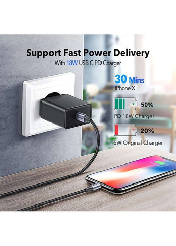 Кабель USB 2.0 Type-C M-Lightning M, 1 м, (20V/3A), (60W), US304 Ugreen (370621311)