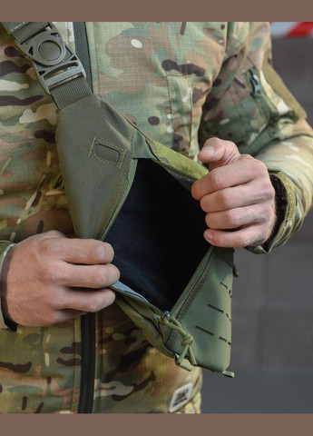 Тактическая мужская сумка через плечо олива No Brand (322403077)