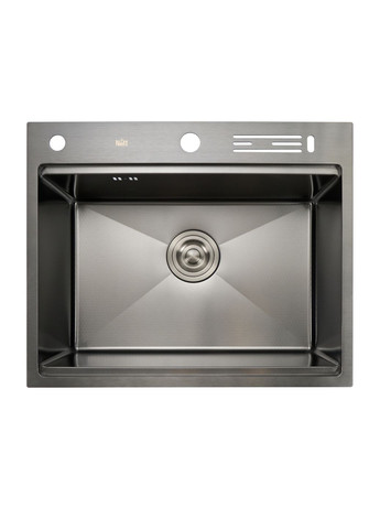 Мийка для кухні чорна накладна декорована з PVD покриттям Nett NBS-5747 (362495155)