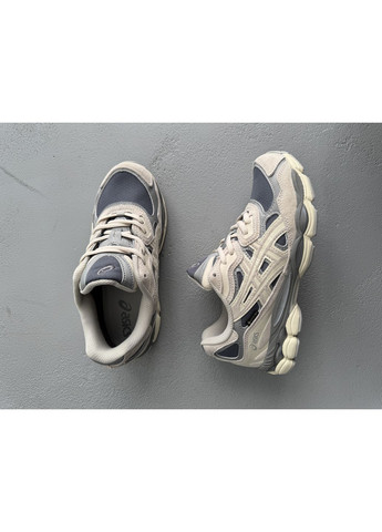 Сірі Осінні кросівки чоловічі asics gel-nyc grey / beige gore-tex асікс гель нюк No Brand