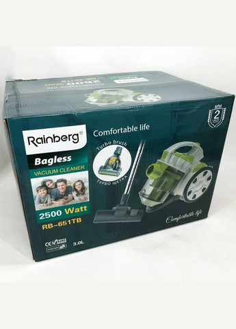 Пылесос без мешка RB-651 TB контейнерный 2500 Вт, шнур 3,2 метров с колбой объёмом 3 л Rainberg (364664949)