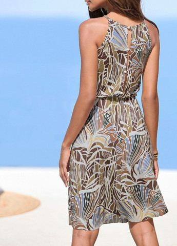 Бежевое платье Lascana с цветочным принтом