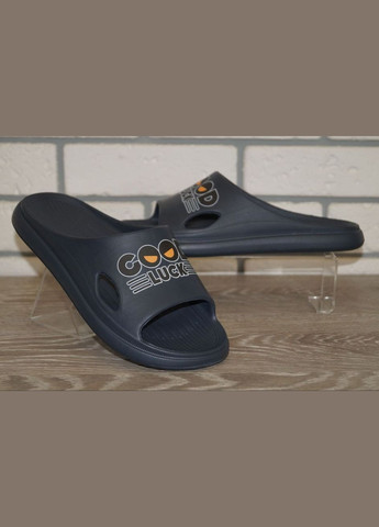 Темно-синие повседневные, пляжные шлепанцы подростковые темно-синие Krok