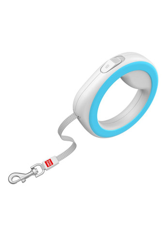 Поводок рулетка для собак R-leash Круглая XS-M до 40 кг 29 м светоотражающая лента Голубой WAUDOG (279564734)