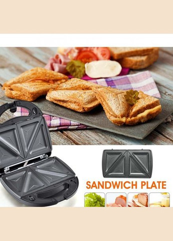 Вафельница бутербродница сэндвичница гриль электрическая 4 в 1 со съемными формами MS 7704 PRO Черная Domotec (306716843)