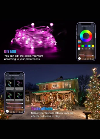 Гірлянда USB 100 світлодіодів RGB [c застосунком], 33 фути/10 м, Amazon, Німеччина Altalusse (400406598)