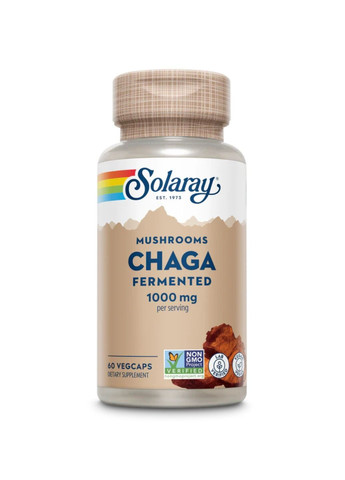 Добавка Fermented Chaga Mushroom 1000mg - 60 vcaps Solaray (288677444)