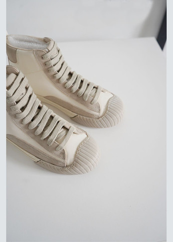 Шкіряні кросівки зі шнурівкою Mango бежеві демісезони (340259204)