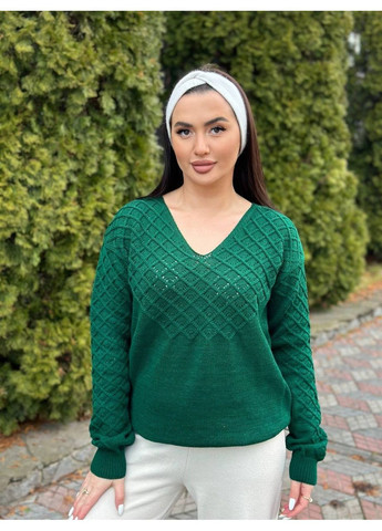 Темно-зеленый демисезонный джемпер, цвет темно-зеленый No Brand