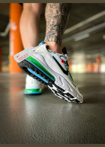Білі Осінні кросівки чоловічі nike air max 270 react ww white green blue | найк аір макс 270 реакт білі No Brand