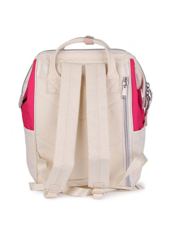 Рюкзак жіночий водостійкий текстиль 17л на 1 відділення розмір 28×40×17 см 1881-40 USB кремовий з малиновим Himawari (314808768)