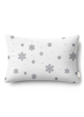 Двоспальна постільна білизна фланель з простирадлом на резинці SNOWFLAKES SILVER CS6 (4822052479346) Cosas (393211397)