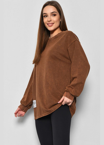 Світшот жіночий коричневого кольору Let's Shop (290839514)