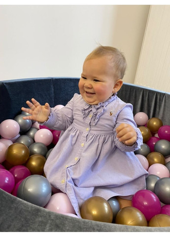 Сухий Басейн з 300 кульками з оксамиту (велюр) сірий JoyfulKids (369965042)