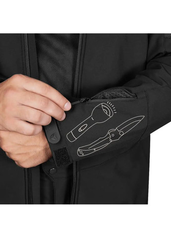 Черная демисезонная куртка phantom system softshell Camotec