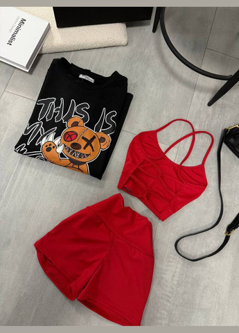 Костюм тройка топ и велосипедки No Brand (327433621)