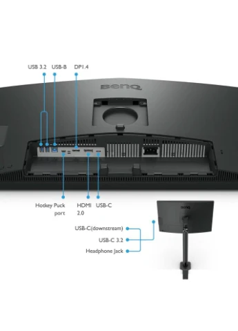 TFT 27" PD2706UA, 4K UHD, IPS, 99% sRGB, HDR10, HDMI, DP, USB-C, USB-hub, HAS, колонки BenQ (389484240)