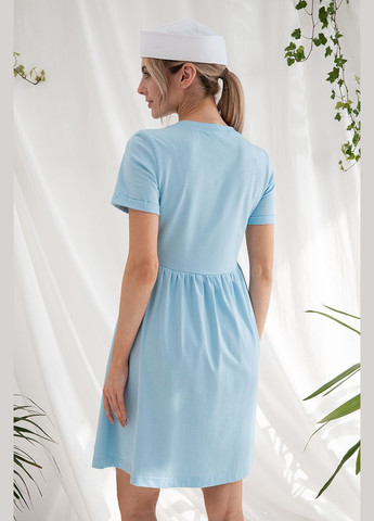 Блакитна блакитна сукня-футболка для вагітних та годуючих з бавовняного трикотажу Юла мама