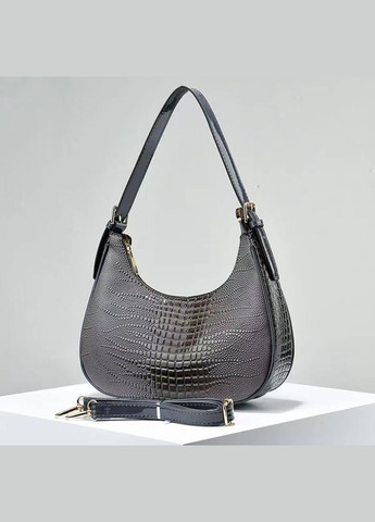 Женская лаковая сумка слинг, Бананка сумка для девушки, мини сумочка багет под рептилию No Brand (334730722)