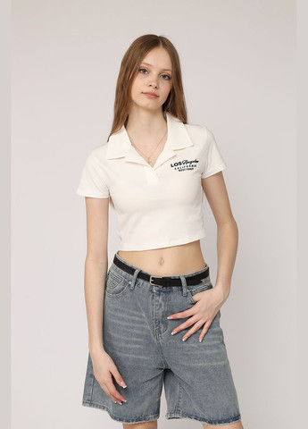 Футболка поло жіноча колір молочний ЦБ-00275562 Crep (327610165)
