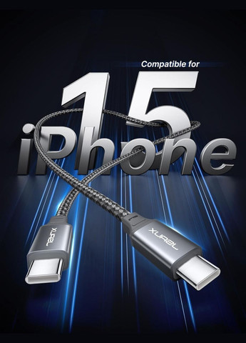 Кабель TypeC to Type-C 100W 2м Grey Jsaux (308849309)