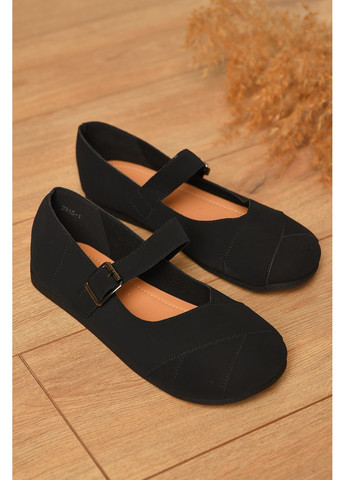 Let's Shop Туфли женские черного цвета лоферы черный з искусственный нубук, украина — демисезон (361230479)