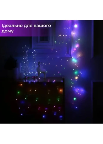Гірлянда світлодіодна кінський хвіст GarlandoPro 200LED Роса 2м 10 ліній 173309ML Garlando (396561486)