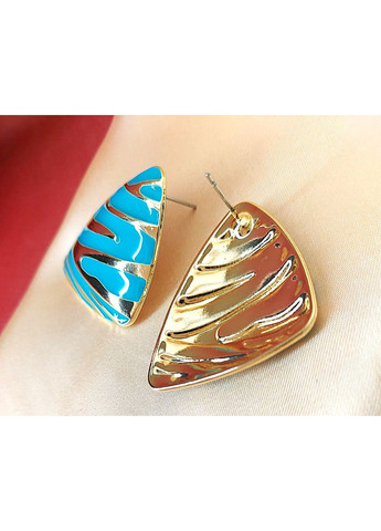 Серьги бижутерия Бирюзовые треугольники No Brand (356179184)