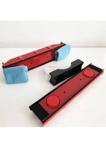 Щетка магнитная для мытья стекол с двух сторон Glider Красная No Brand (392456376)