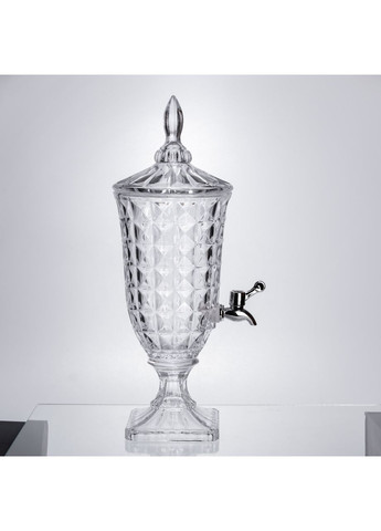 Скляна лимонадниця з краном 2 л прозорий лимонадник для подачі напоїв на підставці 46 см Yiwu (370432630)