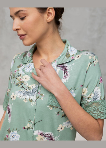 Оливкова (хакі) комплект із сорочкою та шортами Nicoletta