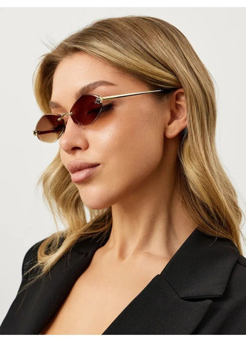 Очки солнцезащитные унисекс ромбы Jaguar безободковые градиент коричневые No Brand (365248027)