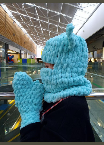 Комплект зимний — шапка-балаклава и варежки. 2 Льва (358068497)