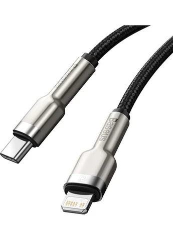 Кабель PD Type-C to Lightning Cafule Metal 20W/1m Black Baseus (301466017)