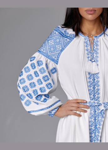 Білий жіноча сукня з вишивкою та мережевом максі No Brand