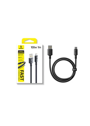 Кабель New Charging Cable USB-A to USB-C 100W/7.5W 1m Cosmic Black Baseus Braided Fast (385619260)