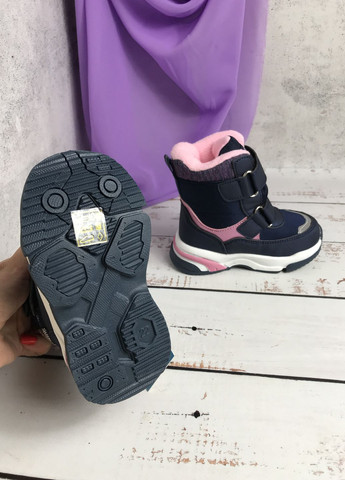 Темно-синие повседневные зимние ботинки зимние детские на девочку том.м темно-синий (744) Том.М