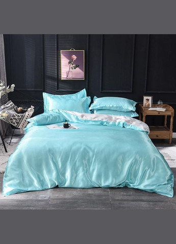 Атласна постільна білизна Сімейний Бірюзовий 150 x 210 наволочки 2 х 50х70 см, 2 х 70х70 см (141419-03) No Brand (348095336)