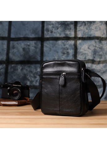 Сумка планшет через плечо мужская из натуральной кожи для телефона и для документов средняя Черный 38343 Vintage (355245274)