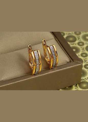 Сережки тренд з родієм 1,6 см золотисті Xuping Jewelry (326599660)