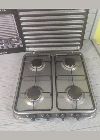 Настольная газовая плита на четыре конфорки MS-6604 газовый таганок 0,54 кВт х 4 Коричневая Domotec (298344188)