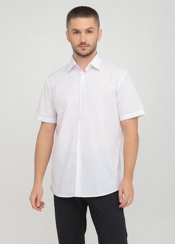 Белая кэжуал рубашка однотонная C&A